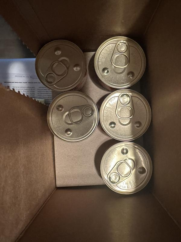 Each section missing one can.