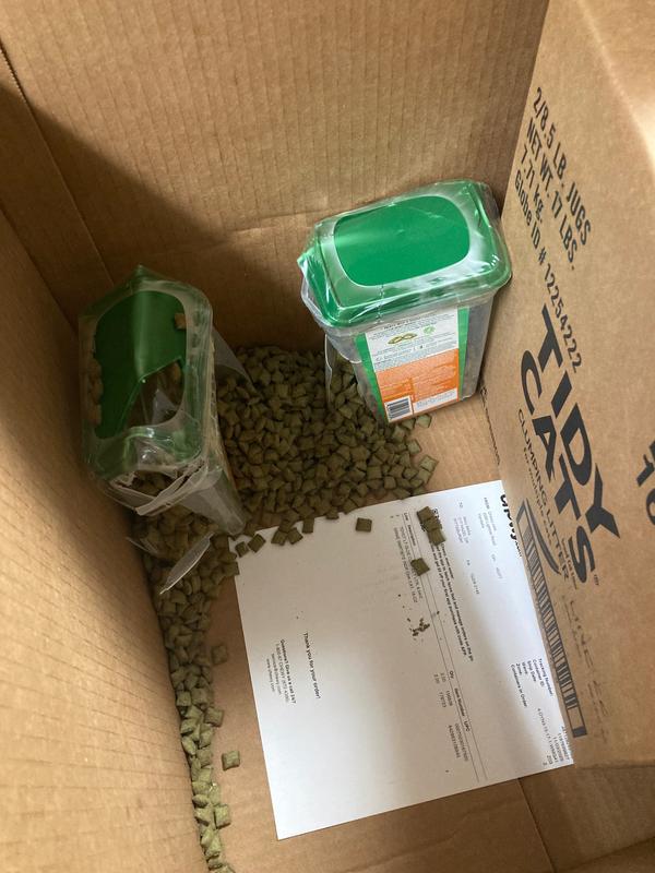 Bad, crammed in with heavy litter boxes