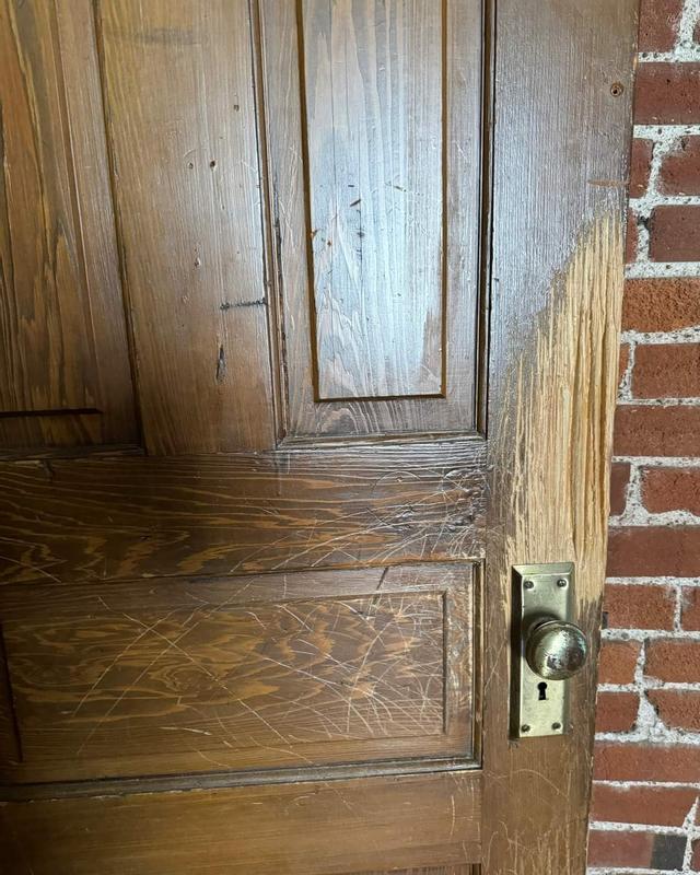 He was going to dig a hole in the door!