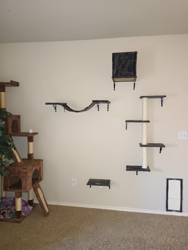 COZIWOW Wall Mounted Shelves Set Cat Tree, Black, 5-Pack - Chewy.com