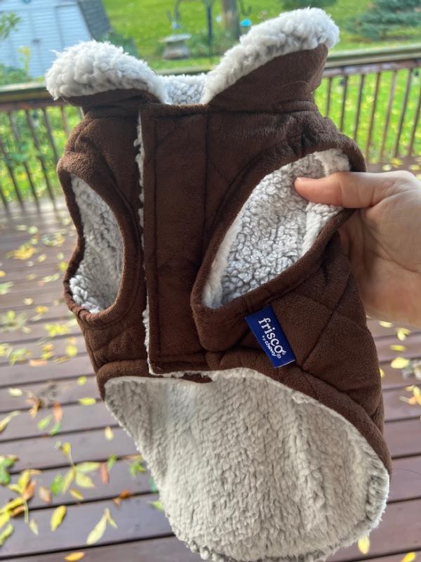 FRISCO Medium Weight Quilted Dog & Cat Coat with Cozy Sherpa Lining, X