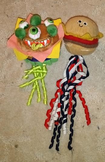 Frisco Halloween Haunted Burger Plush Cat Toy with Catnip