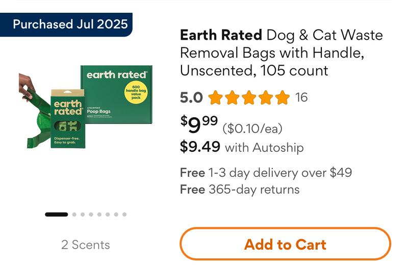 Photo currently showing as my July order