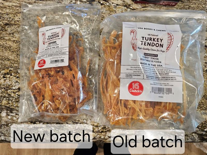 Old batch vs new batch with packaging