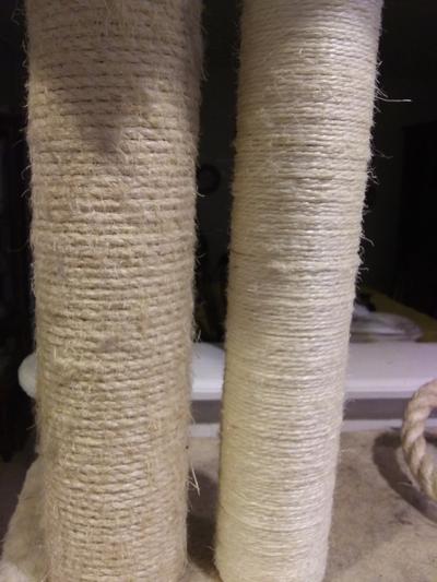 Here is one of the old posts next to one of the new (smaller posts.