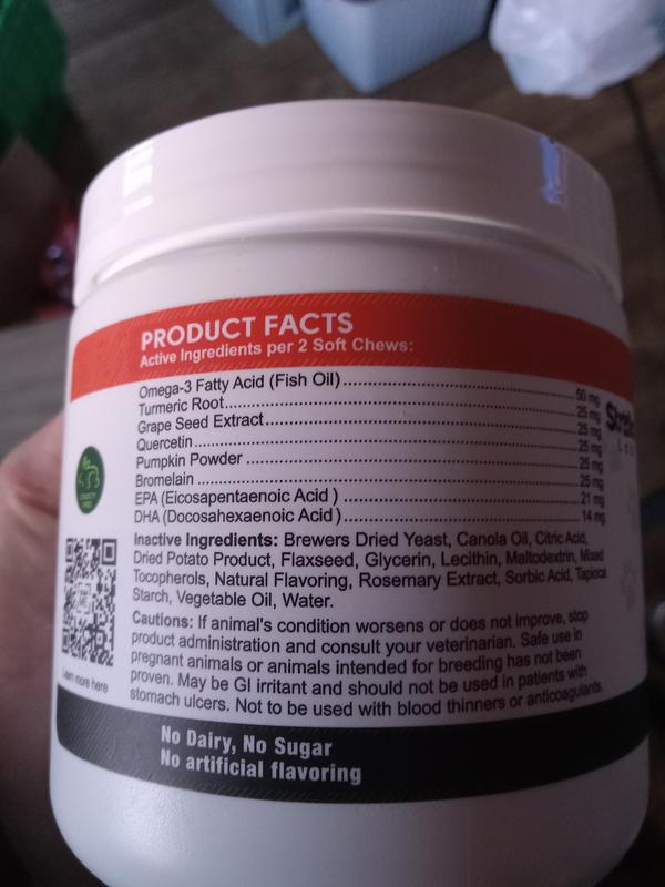 STRELLALAB Anti Itch Allergy Relief Omega Dog Chews, 120 count