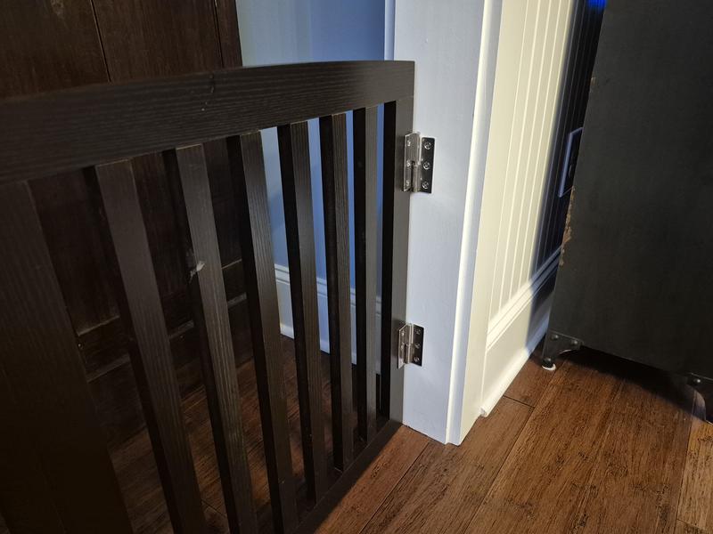 Lift off hinges so you can remove when you don't need the gate.