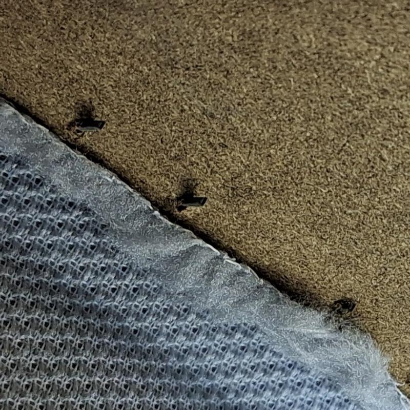 sharp staples or nails