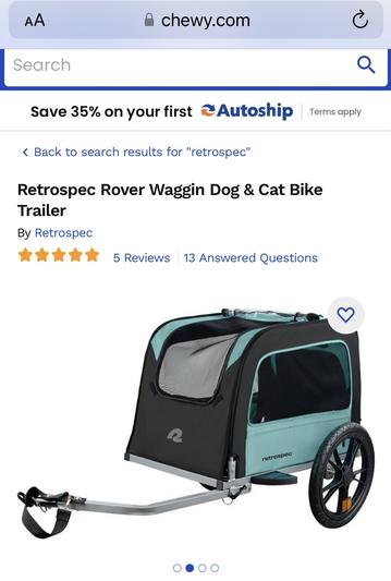 RETROSPEC Rover Waggin Dog & Cat Bike Trailer, Black 