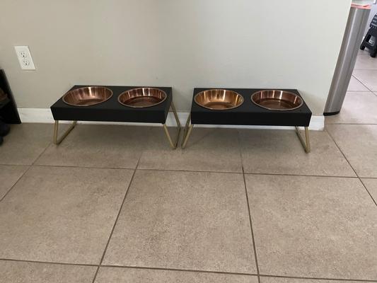 Frisco Copper Stainless Steel Elevated Foldable Double Dog & Cat Bowls, 5.75 Cups