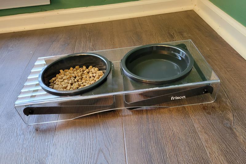 Feeder in use with legs folded in
