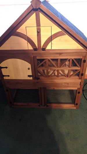 merry products tudor decorative rabbit hutch