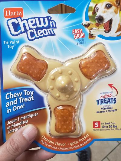 Hartz Chew 'n Clean Chicken Flavored Ring Dog Toy - Chew Toy & Treat In One For Medium Dogs Up To 50 Lbs