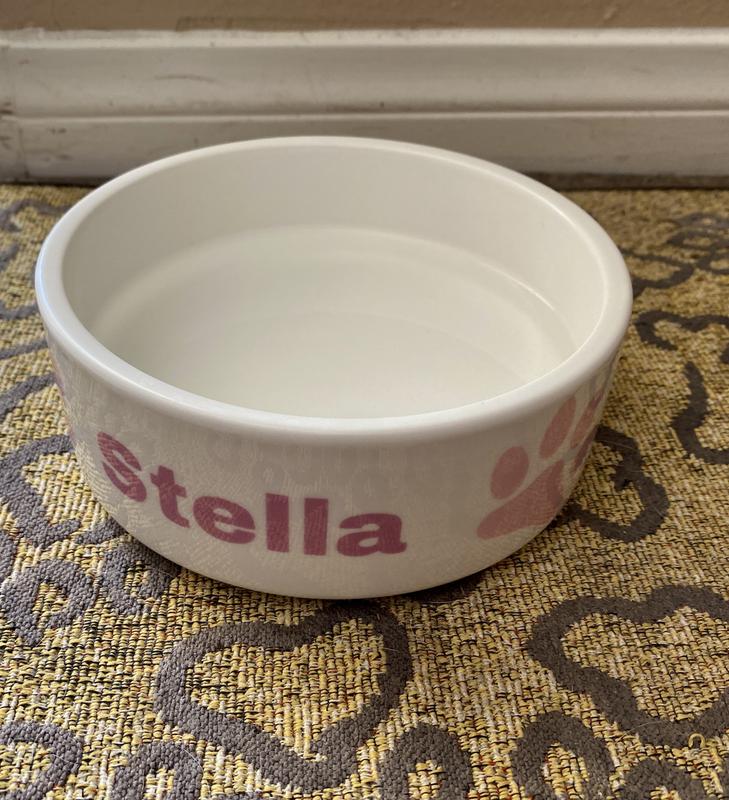Frisco Paw Print Ceramic Personalized Dog Bowl
