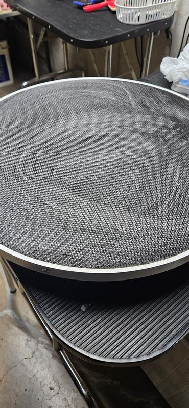 Before.  I sprayed and let it sit on my round grooming table and large table.