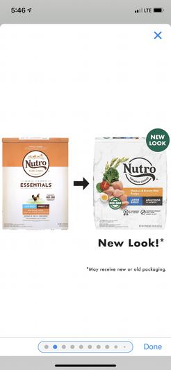 Photo from your site saying new look & may receive new or old packaging