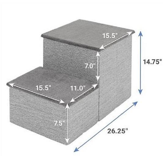 FRISCO Collapsible Cat & Dog Stairs & Storage, Gray
