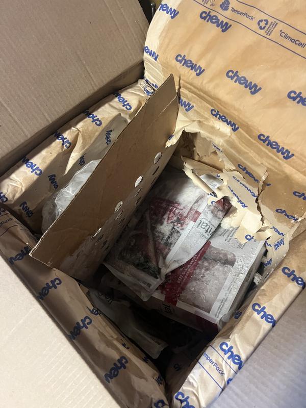 Dry ice bags open . Strong smell.