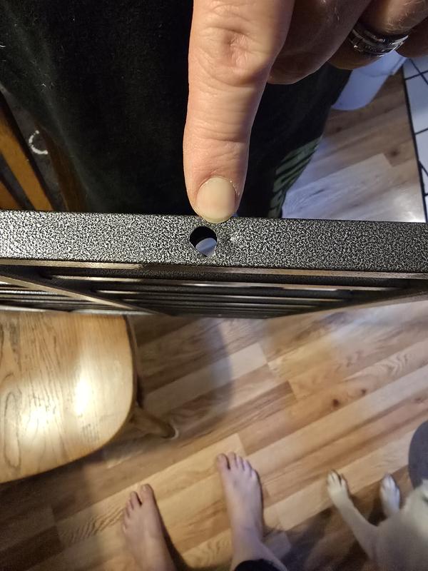 Indentation is where the hole should be.