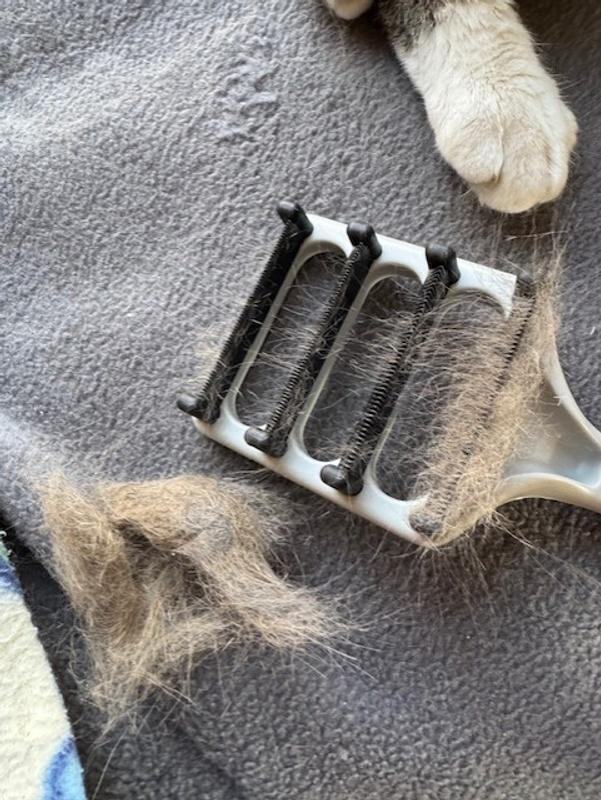 Collects hair unevenly, short teeth