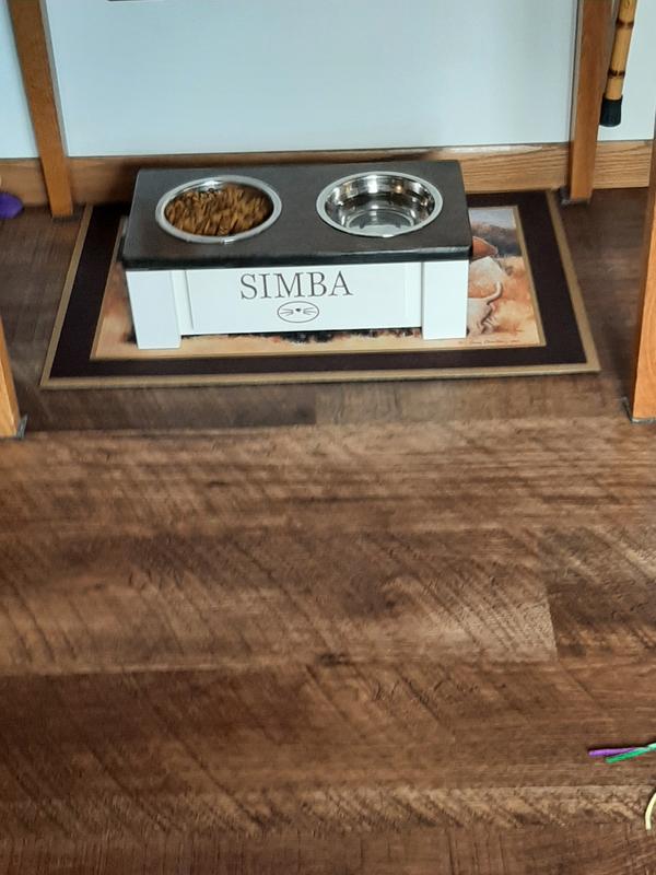 GrooveThis Woodshop Personalized Cat Feeder Station, 2-cup