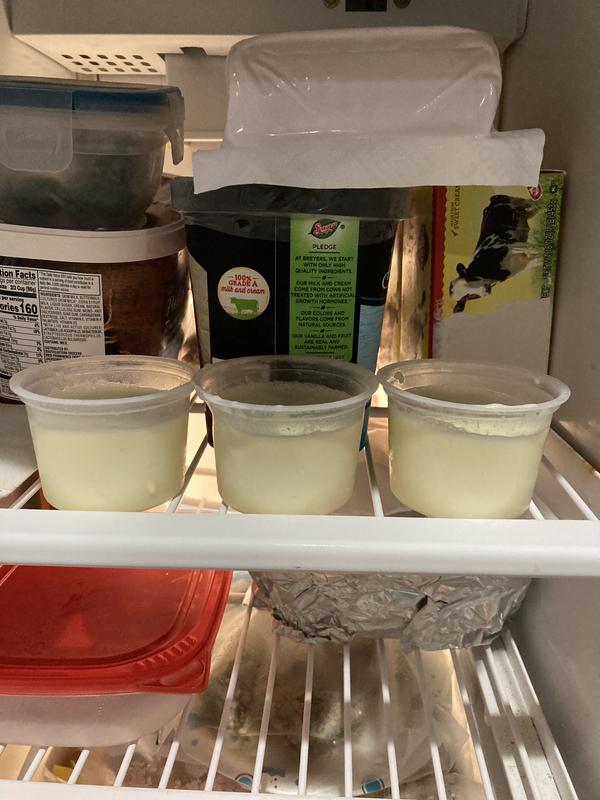 Each container makes 3 cups.  In the freezer and ready in 6 hours!