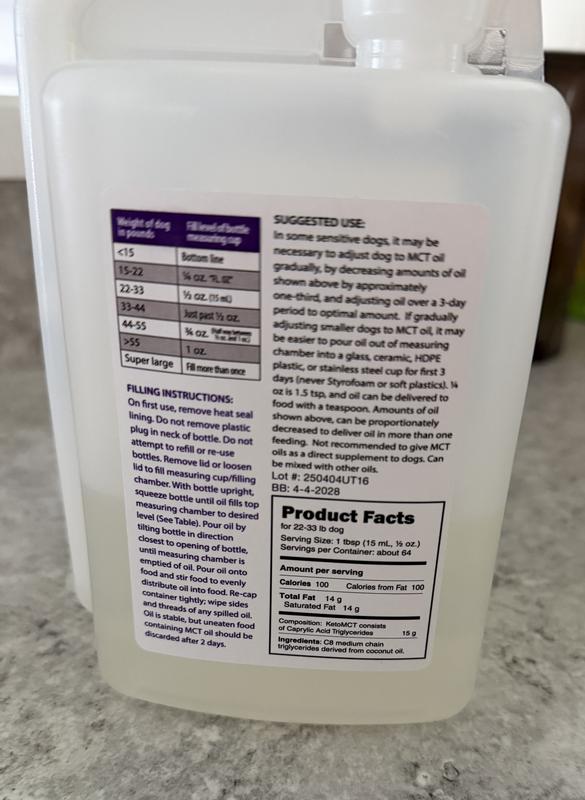 LIFESENSE PET KetoMCT Oil Liquid Supplement for Dogs, 32-fl oz bottle ...