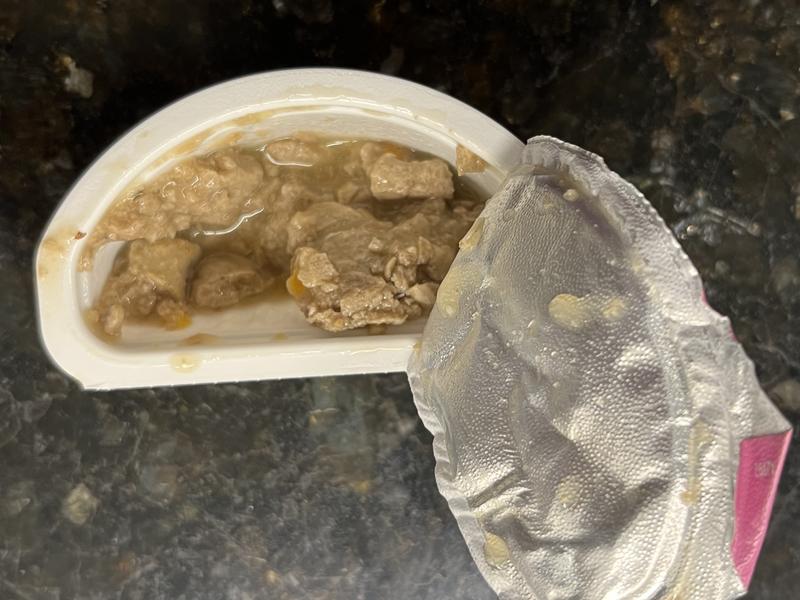 About a quarter cup in duo packaging.