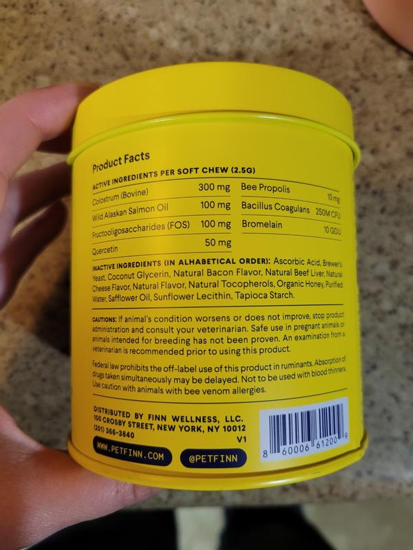 FINN Allergy & Itch Beef Liver Flavored Soft Chew Allergy Supplement for Dogs, 90 count