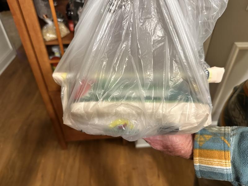 It appears shipper busted open a bag and sent the portion of it wrapped in a trash bag.