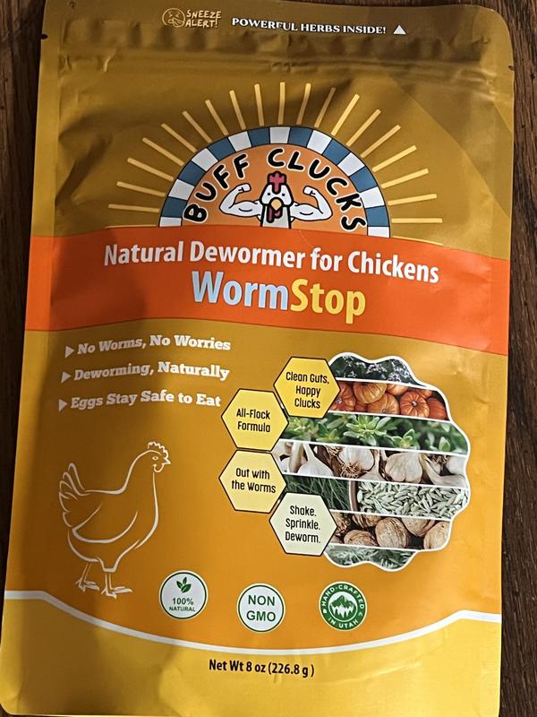 BUFF CLUCKS WormStop Powder Chicken Supplement, 8-oz bag - Chewy.com
