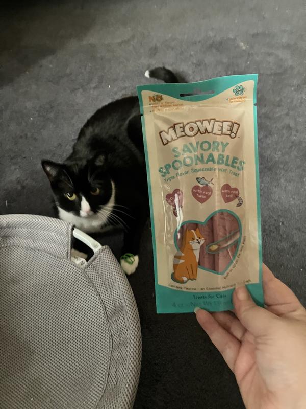 MEOWEE! Savory Spoonables with Real Salmon, Tuna & Krill Lickable Cat ...