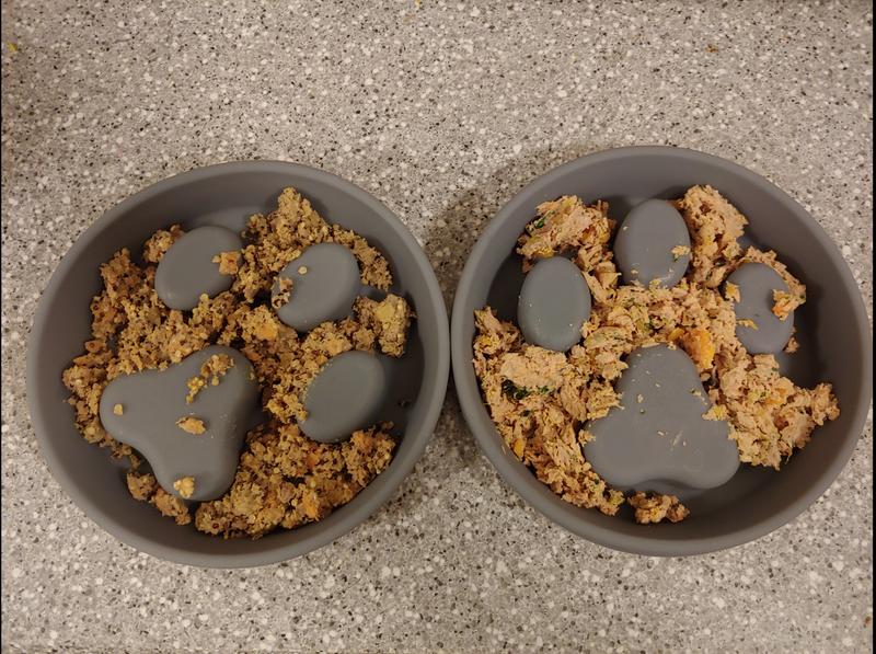 Frisco Paw Design Silicone Stainless Steel Slow Feeder Dog & Cat Bowl