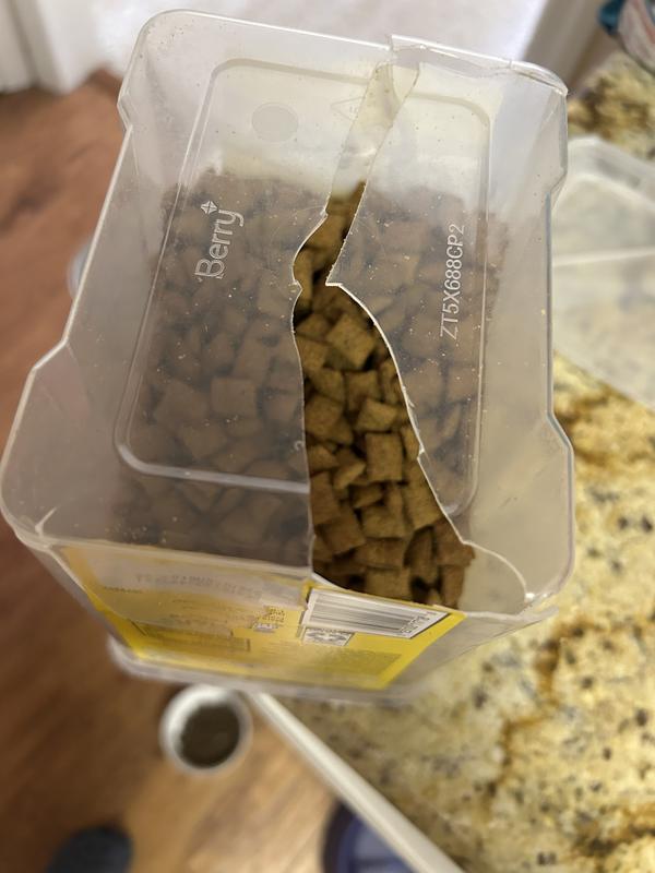 Smashed into shards of hard plastic