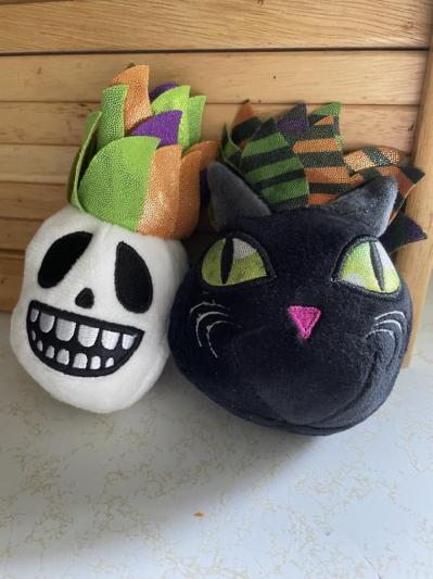 Frisco Halloween Nerdy Jack-o-Lanterns Plush Cat Toy with Catnip, 2 count