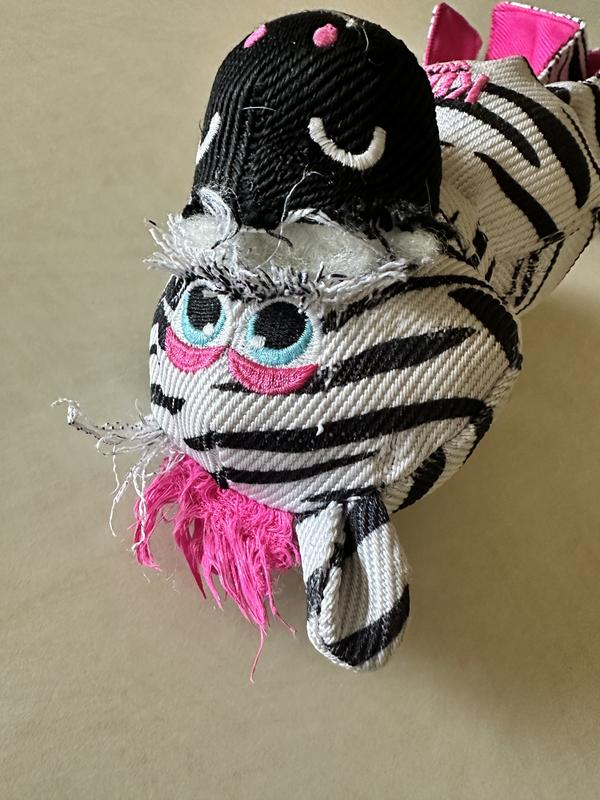 KONG Wubba Zoo Zebra Tough Squeaky Dog Plush Toy, Multicolor, Large