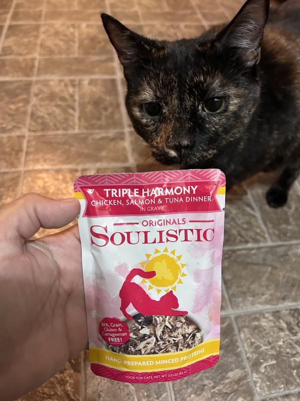 Mimi inspecting the pouch for freshness