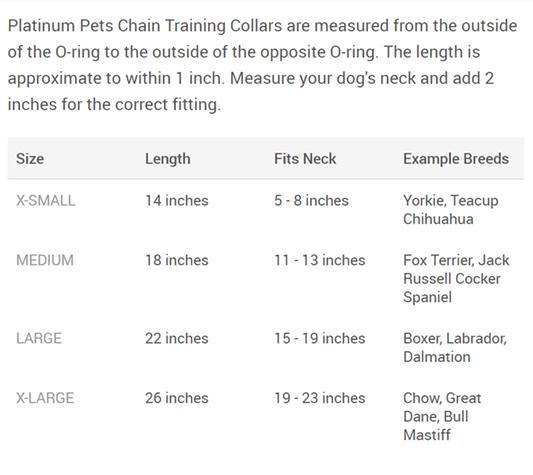 Platinum pets chain training dog outlet collar