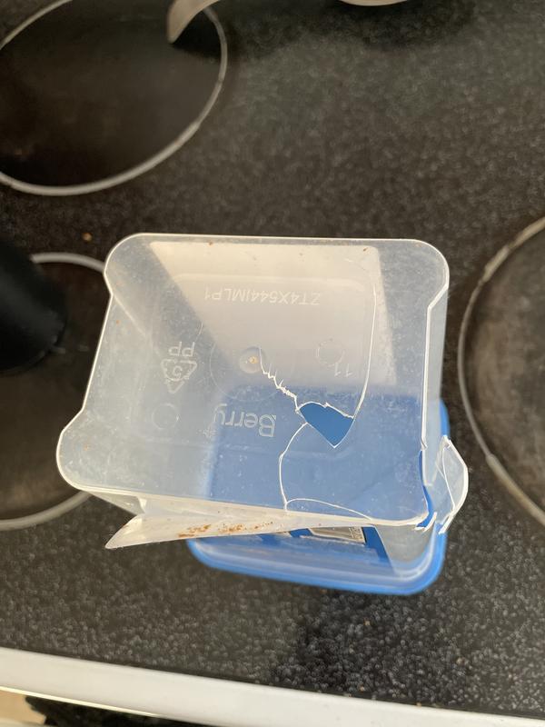 Damaged plastic containers