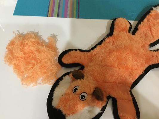 1pc Fox Shaped Dog Chew Toy, Short Plush, No Stuffing, Squeaky