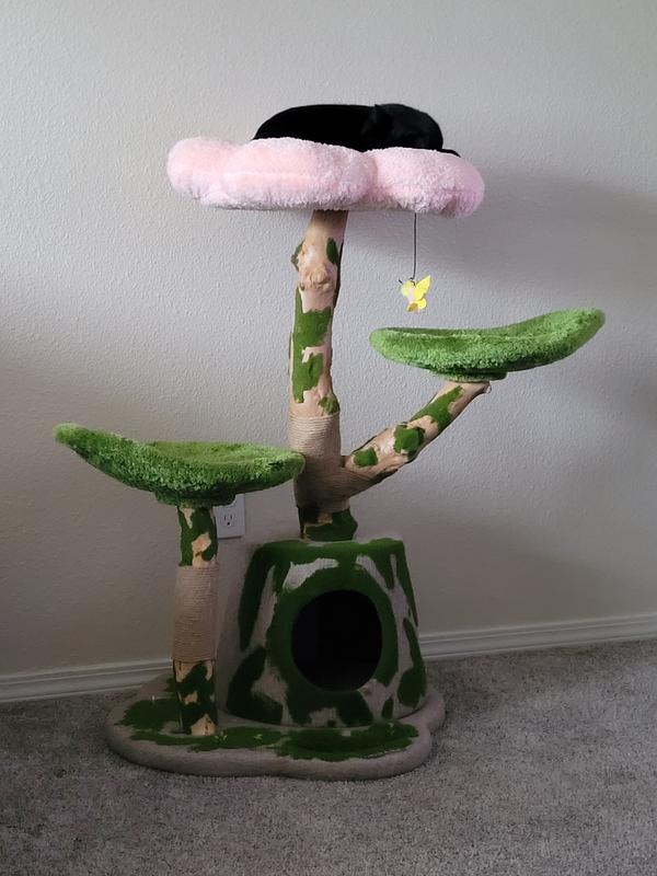 HAPPY & POLLY Emerald Forest Cat Tree with Condo - Chewy.com