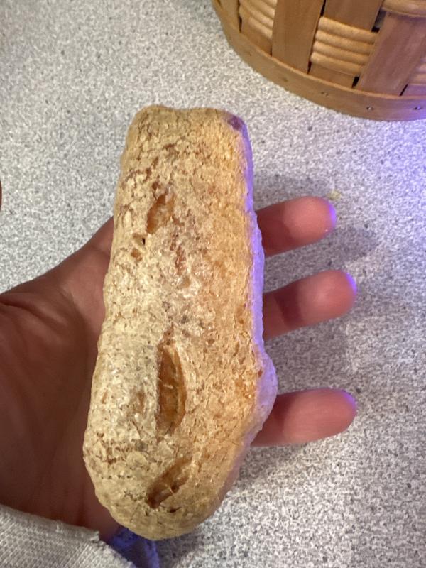 Fairly big pieces difficult to break smaller