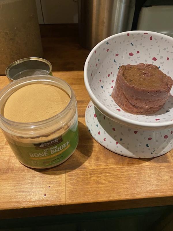 I sprinkle about a teaspoon with half a can of warm water