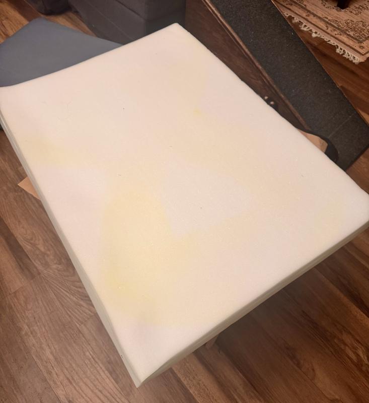 Stained yellow foam