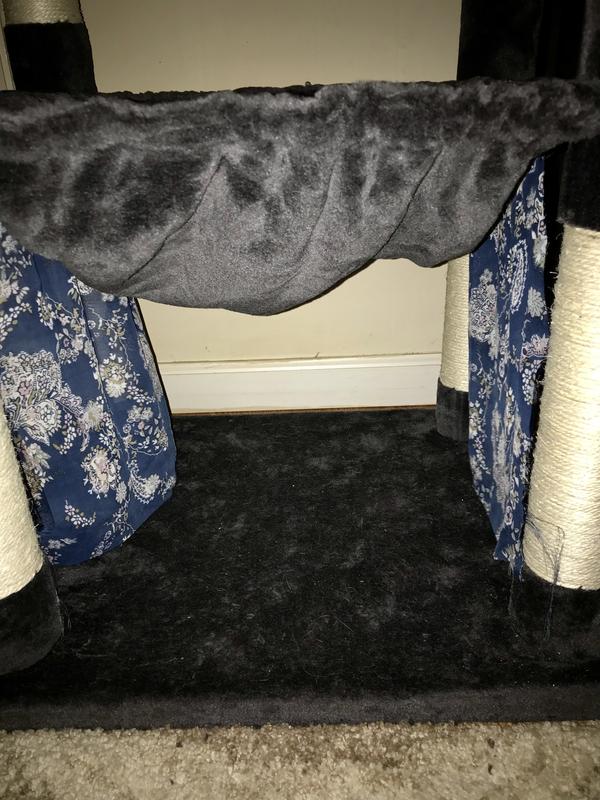 FRISCO 64in Cat Tree with Hammock, Condo, 2 Top Perches with Bed, Gray