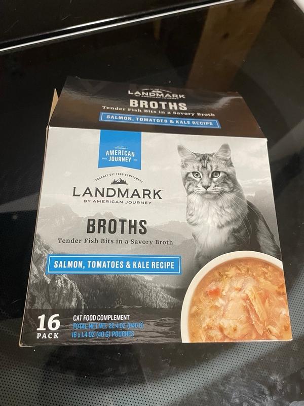AMERICAN JOURNEY Landmark Broths Salmon, Tomatoes & Kale Recipe Wet Cat Food Complement Pouches