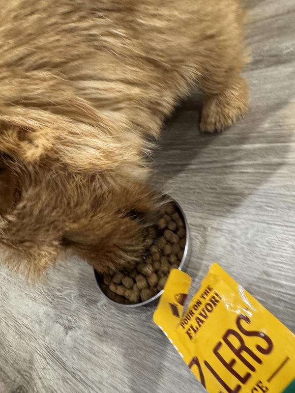 They try to lick it out of the packet as I was trying to pour it over their food. All three of the dogs liked it.  I think this would be an especially good product for a picky eater as it added to the flavor.