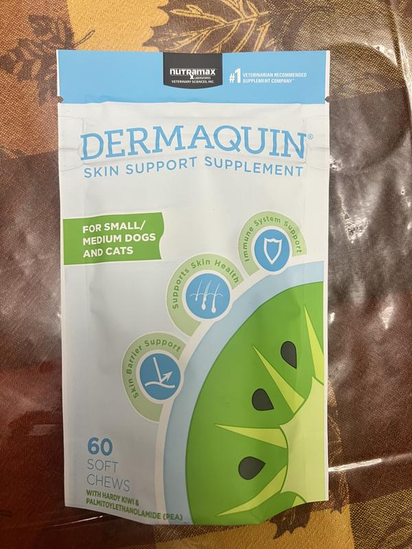 Nutramax Dermaquin Skin Support Supplement For Large Dogs 31+ Lbs - 60 Soft Chews