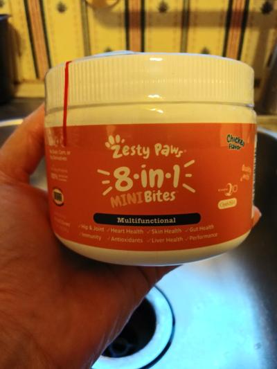 Zesty Paws 8-in-1 Multifunctional MINI Bites Chicken Flavour Supplement for  Dogs 90ct