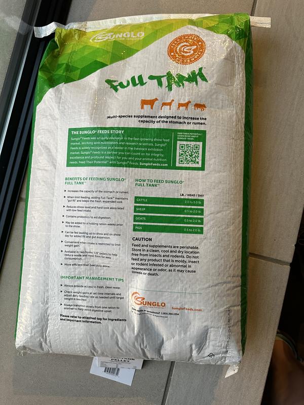 SUNGLO Full Tank Pelleted Show Animal Cattle, Sheep, & Goat Supplement